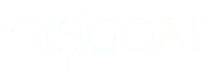 Logo of "GISGOAL" in white text on a transparent background, with stylized vertical lines integrated into the letters.